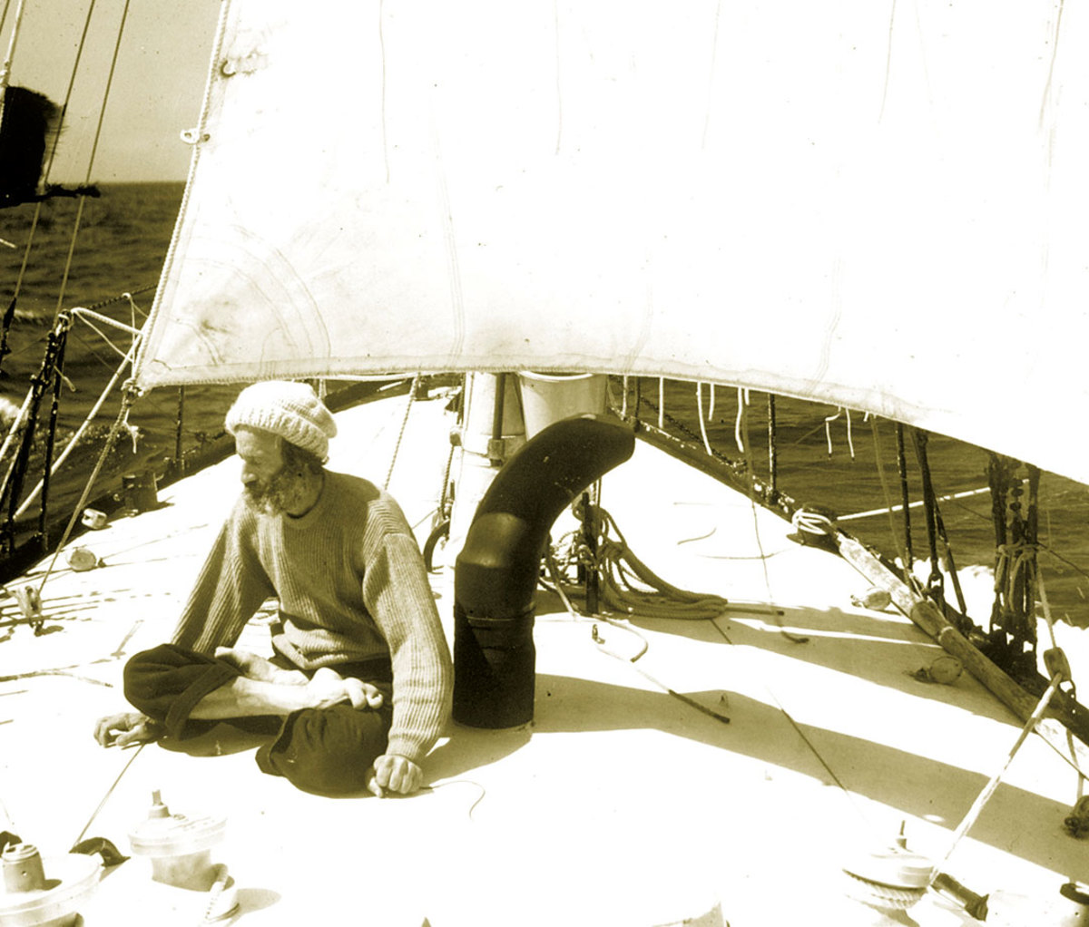 Moitessier during the first Golden Globe Race
