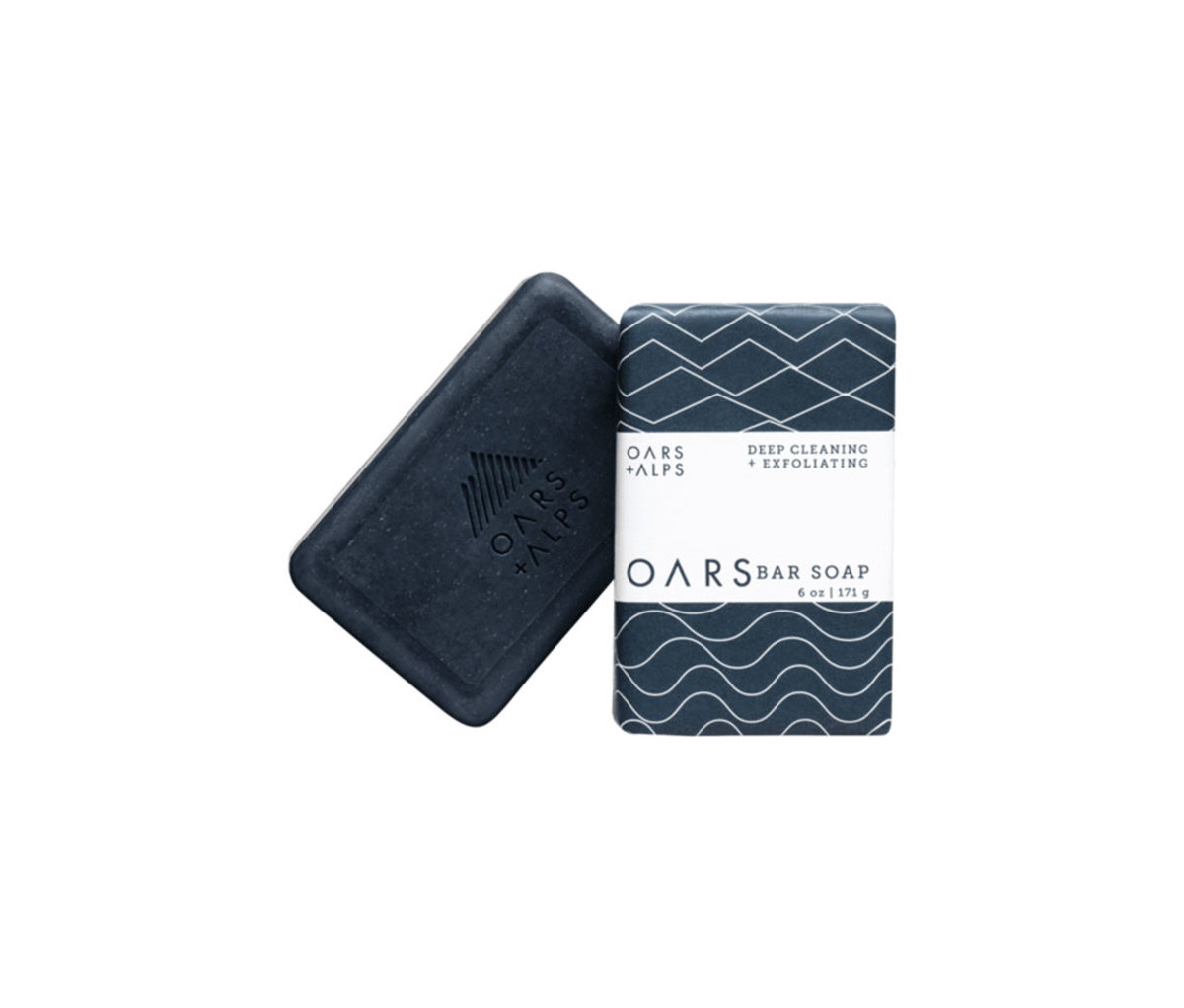 Oars+Alps Blue Charcoal Bar Soap.