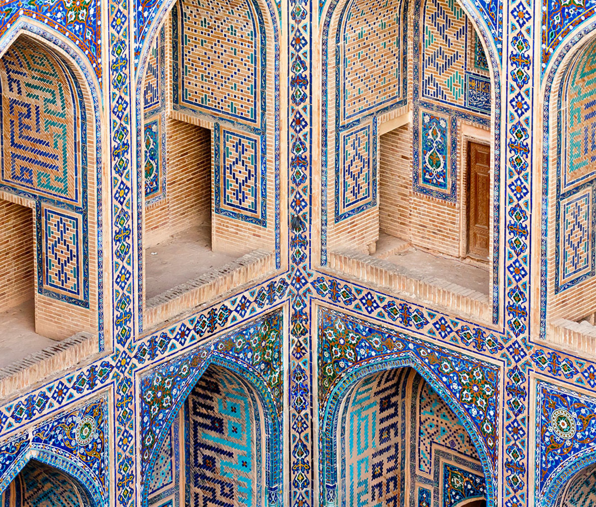 Second floor rooms above courtyard of Ulugbek Medressa, Registan