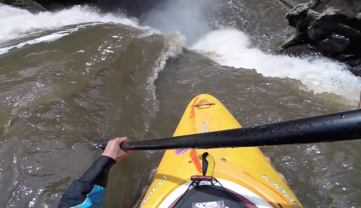189Foot Palouse Falls Run by Kayaker Knox Hammack Canoe & Kayak