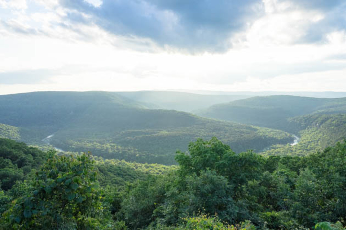 Big Piney Creek makes a sweeping bend through the Ozarks
