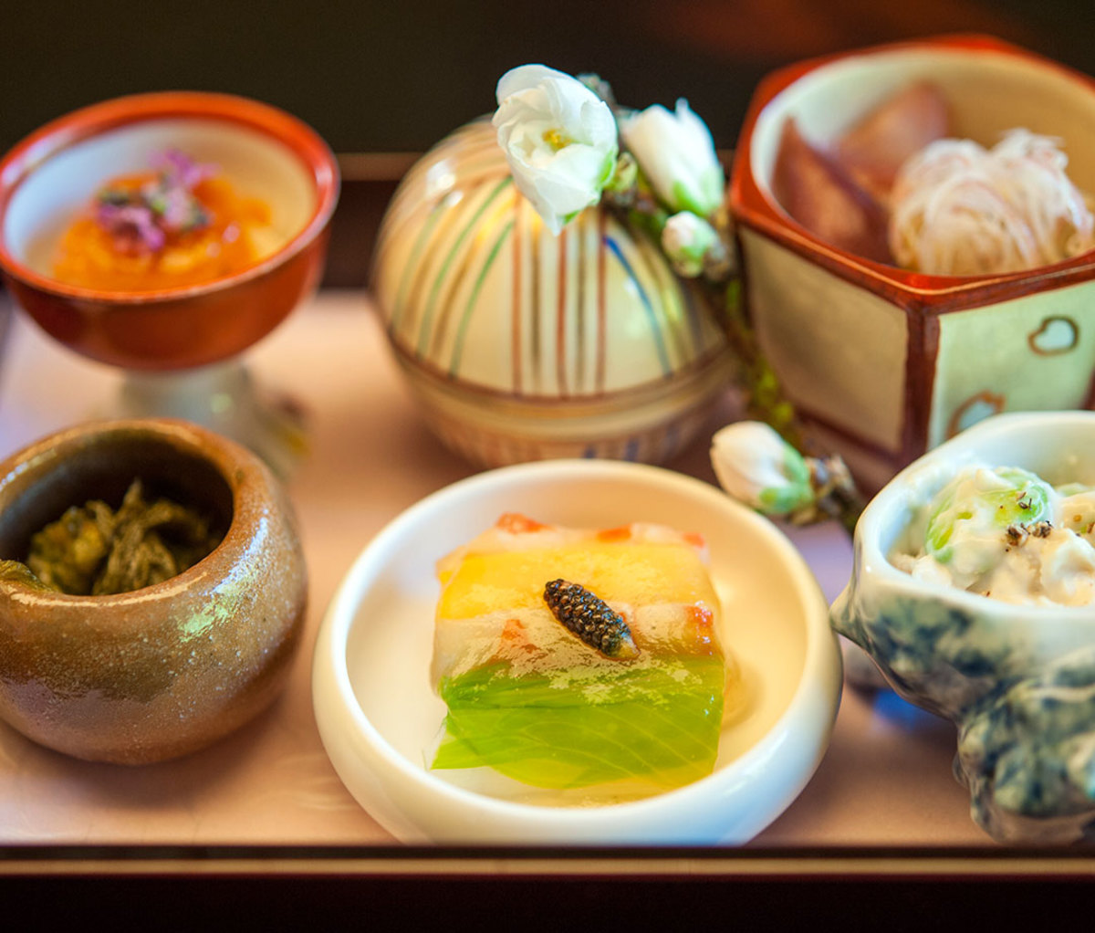 Assortment of salads at Kikunoi