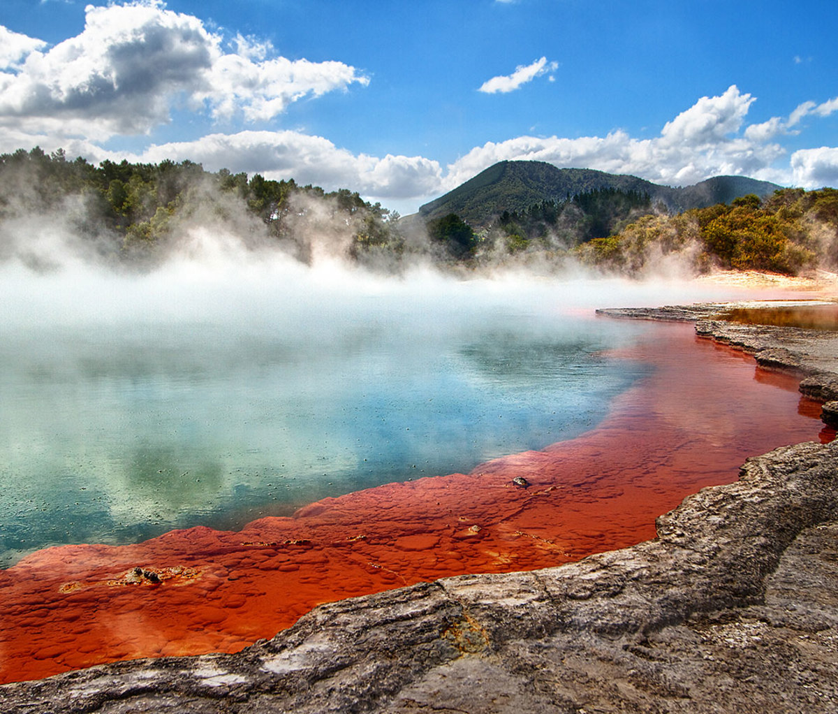 The famous Champagne Pool of Waiotapu in New Zealand