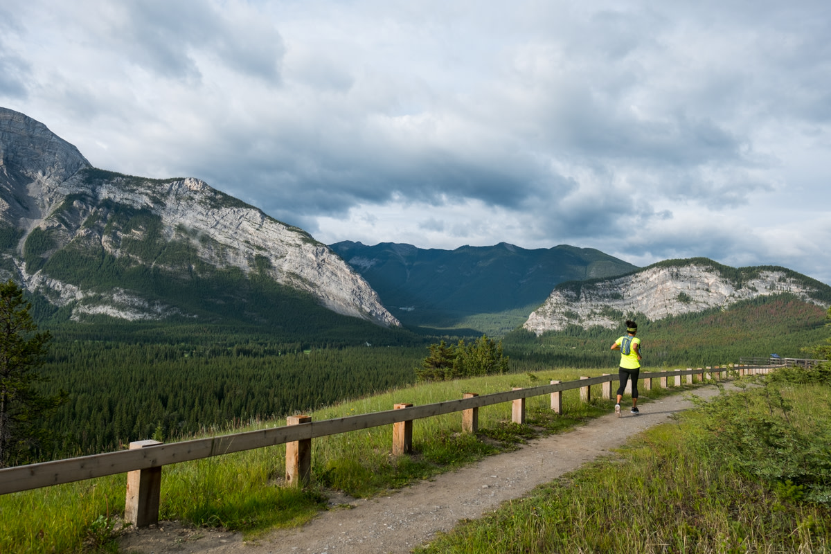 runner in Banff National Park