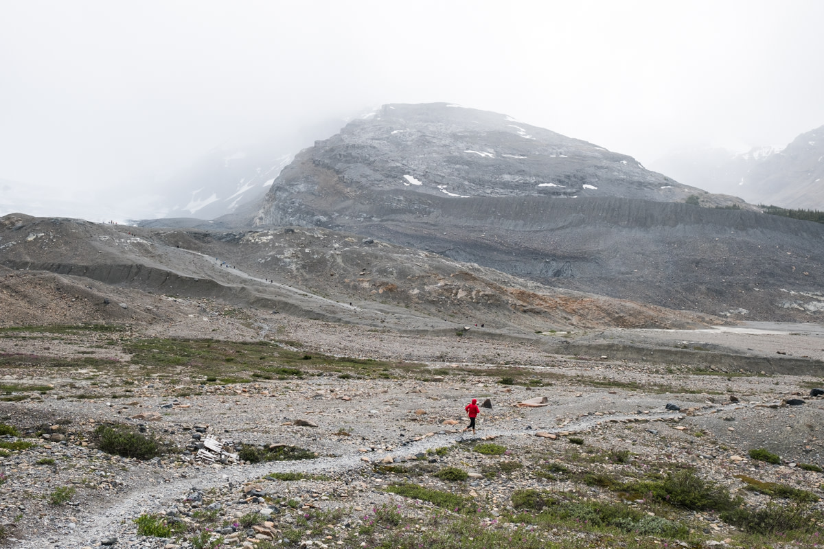woman running in Jasper National Park