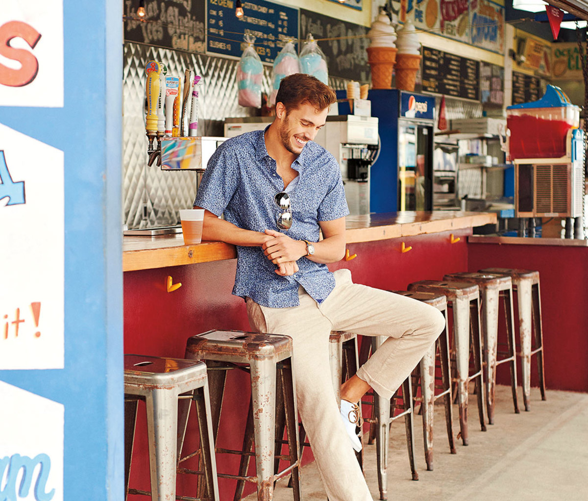Man at bar at Coney Island