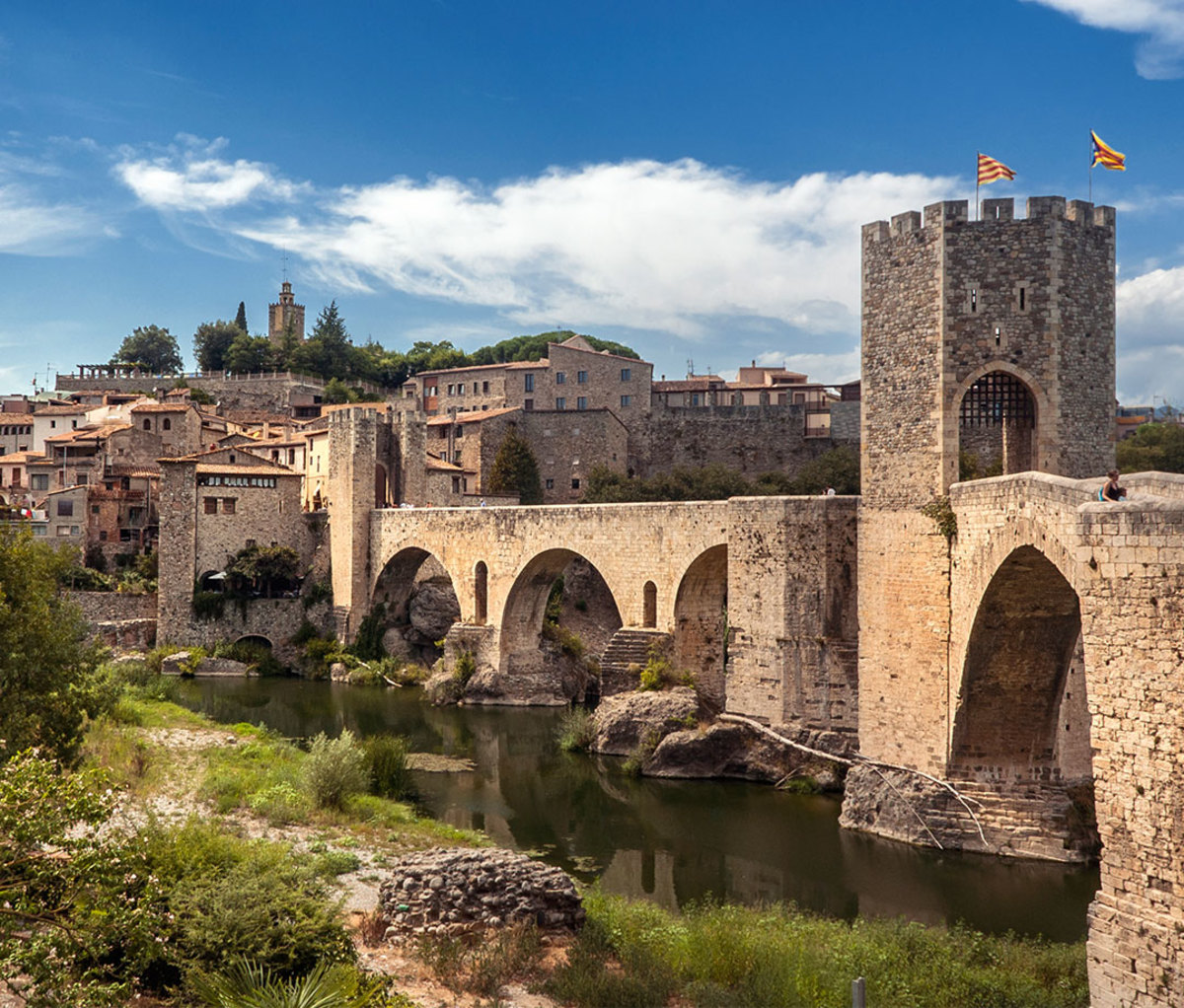 Romanesque Bridge in Besalú - Girona Spain 