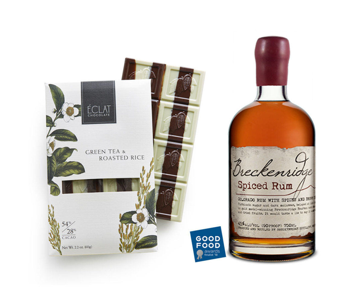 Éclat Chocolate Green Tea & Roasted Rice + Breckenridge Spiced Rum