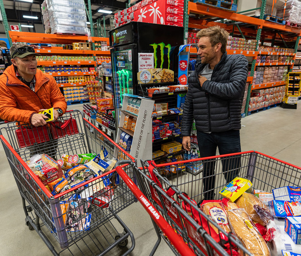 Jason Antin and Mike Chambers grocery shopping for Denali