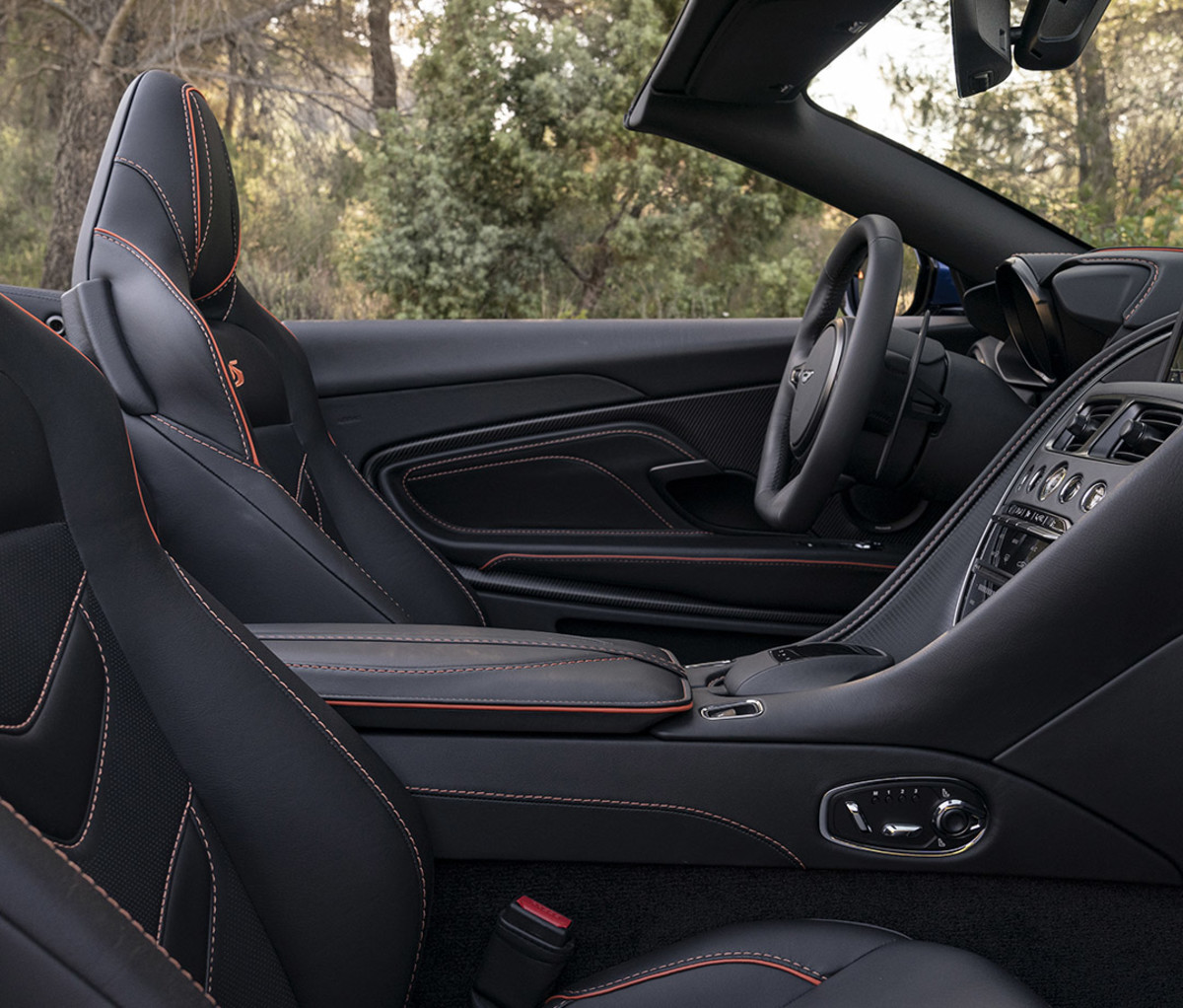 The interior of the 2020 DBS Superleggera Volante from Aston Martin