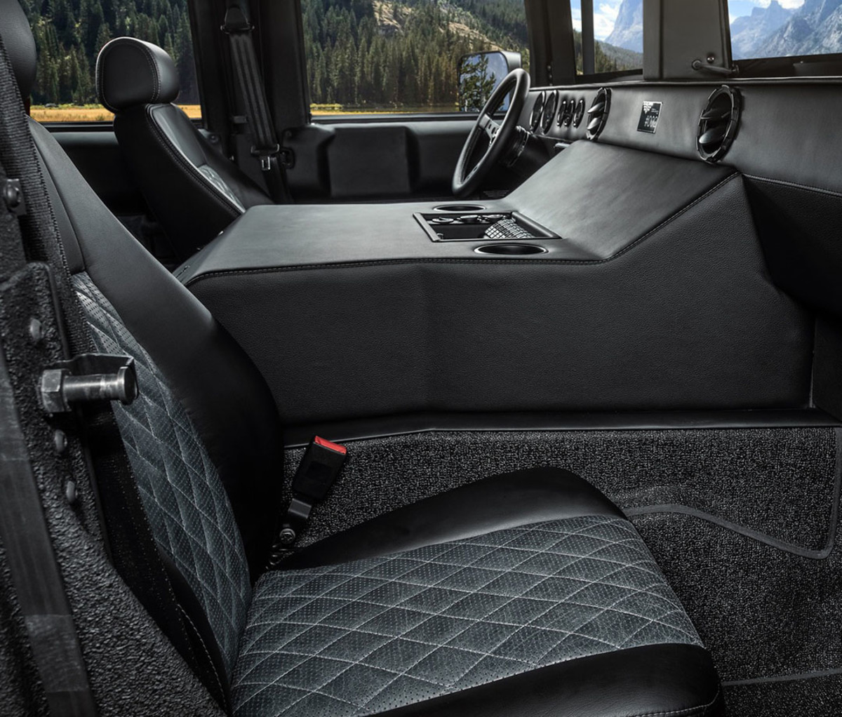 Interior of Mil-Spec Automotive's H1 Hummer