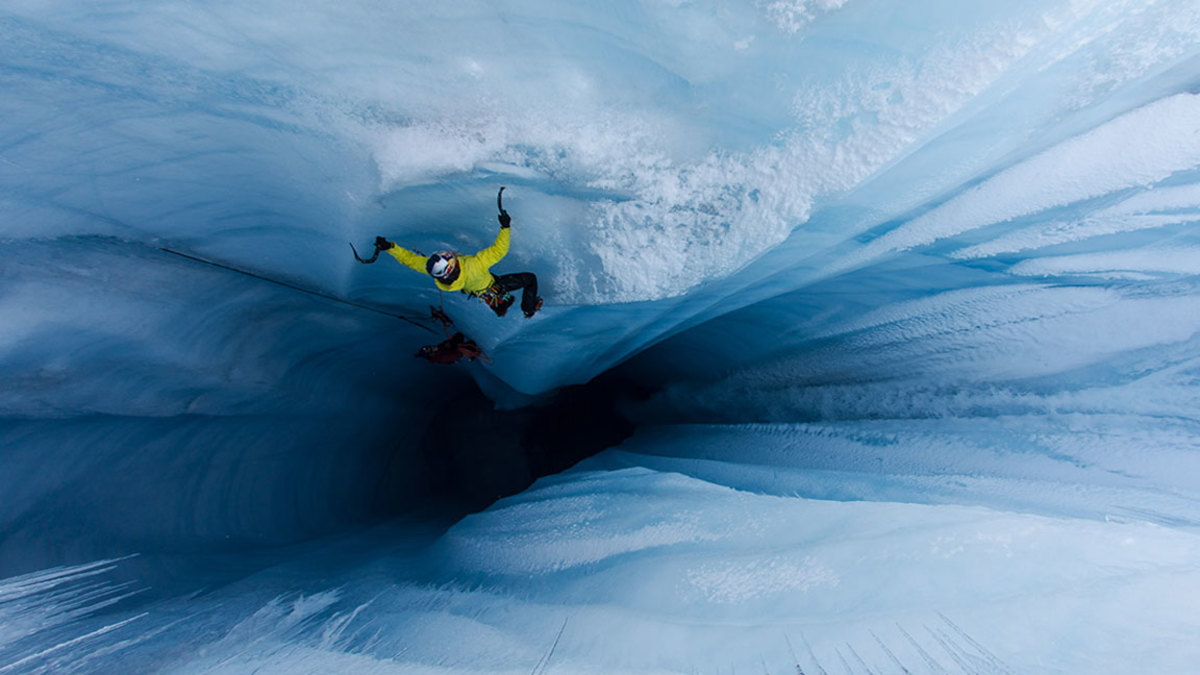 Will Gadd exploring the Greenland Ice Sheet