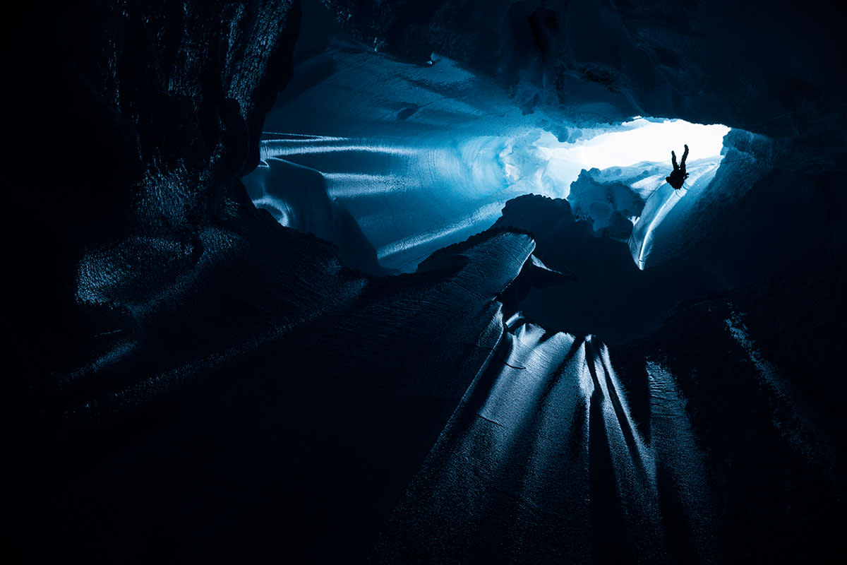 Will Gadd exploring the Greenland Ice Sheet