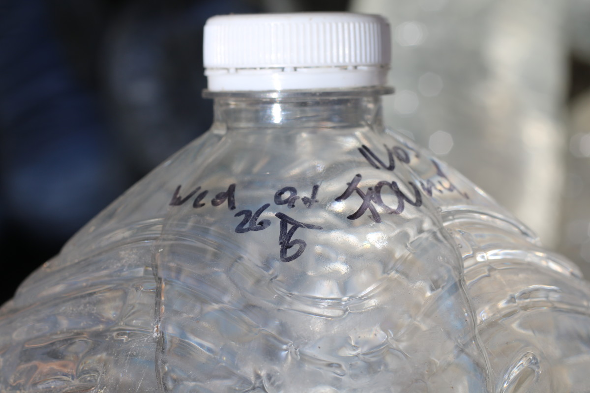 Water bottle with the date 'October 26th, 2016' written on it