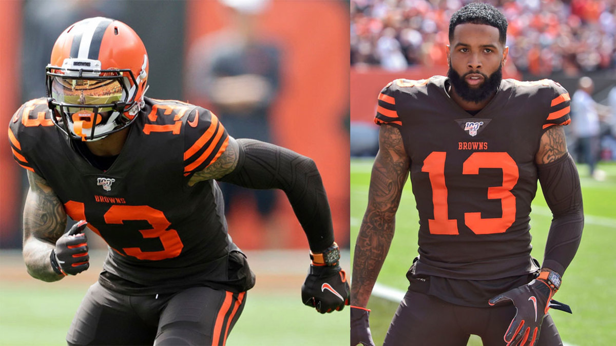 Browns Beckham Watch Football, Cleveland, USA - 08 Sep 2019 Cleveland Browns wide receiver Odell Beckham Jr. runs a route during the first half in an NFL football game against the Tennessee Titans, in Cleveland. The flashy, fashionable wide receiver sported an expensive watch, worth over $250,000, during his debut Sunday. The NFL plans to speak with Browns star Odell Beckham Jr. about wearing a watch in games, Browns Beckham Watch Football, Cleveland, USA - 08 Sep 2019 Cleveland Browns wide receiver Odell Beckham Jr. is shown before an NFL football game against the Tennessee Titans, in Cleveland. The flashy, fashionable wide receiver sported an expensive watch, worth over $250,000, during his debut Sunday. The NFL plans to speak with Browns star Odell Beckham Jr. about wearing a watch in games