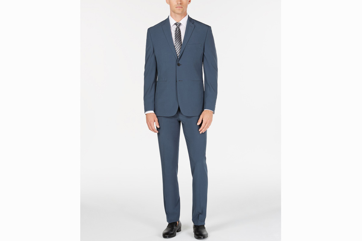 slim fit tech suit Perry Ellis