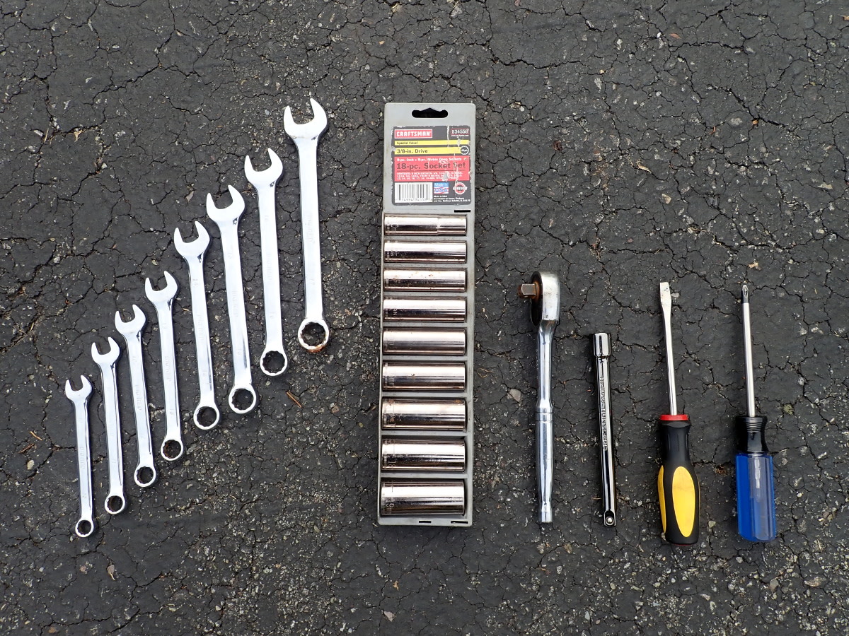 Wrenches, sockets, ratchet, extension, flat head, Phillips head