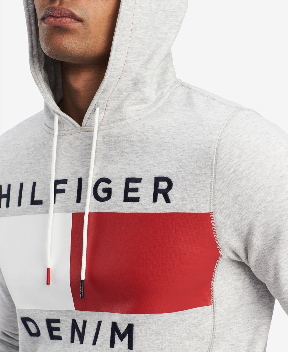 tommy hilfiger brooks logo print hoodie