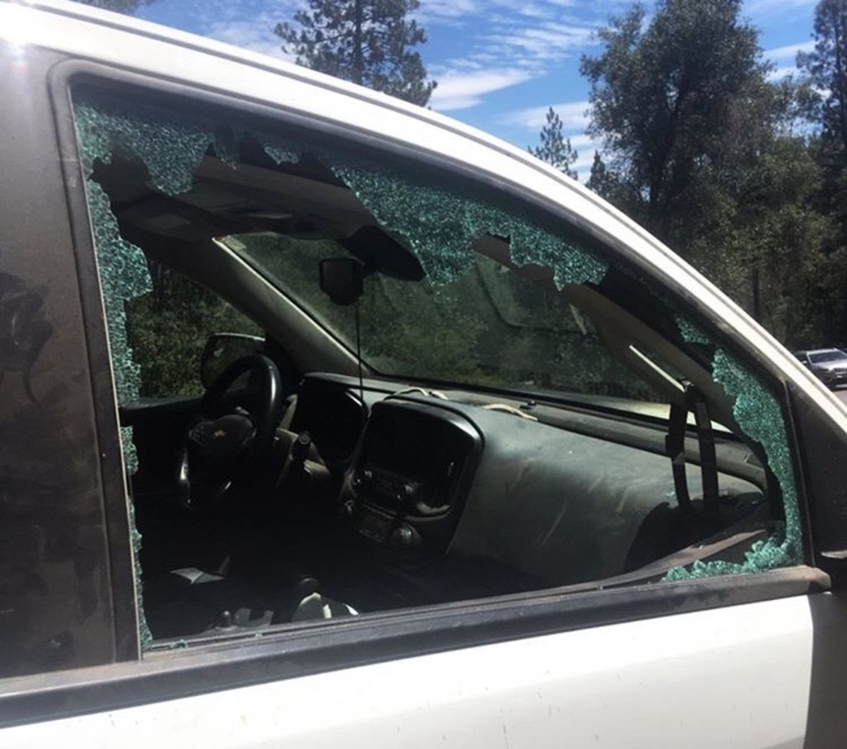 Shattered window