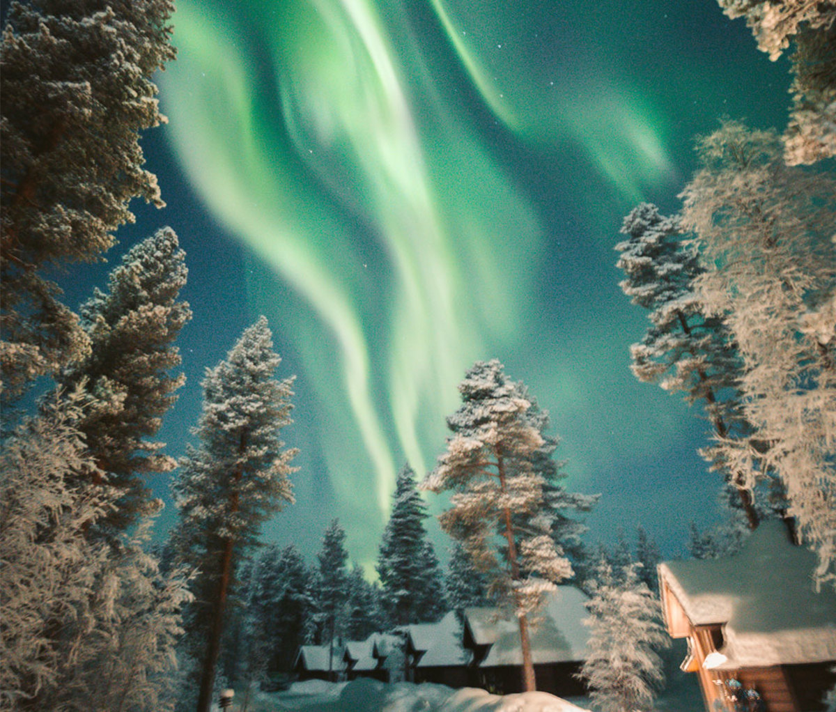 Northern lights at Aurora Village in Ivalo
