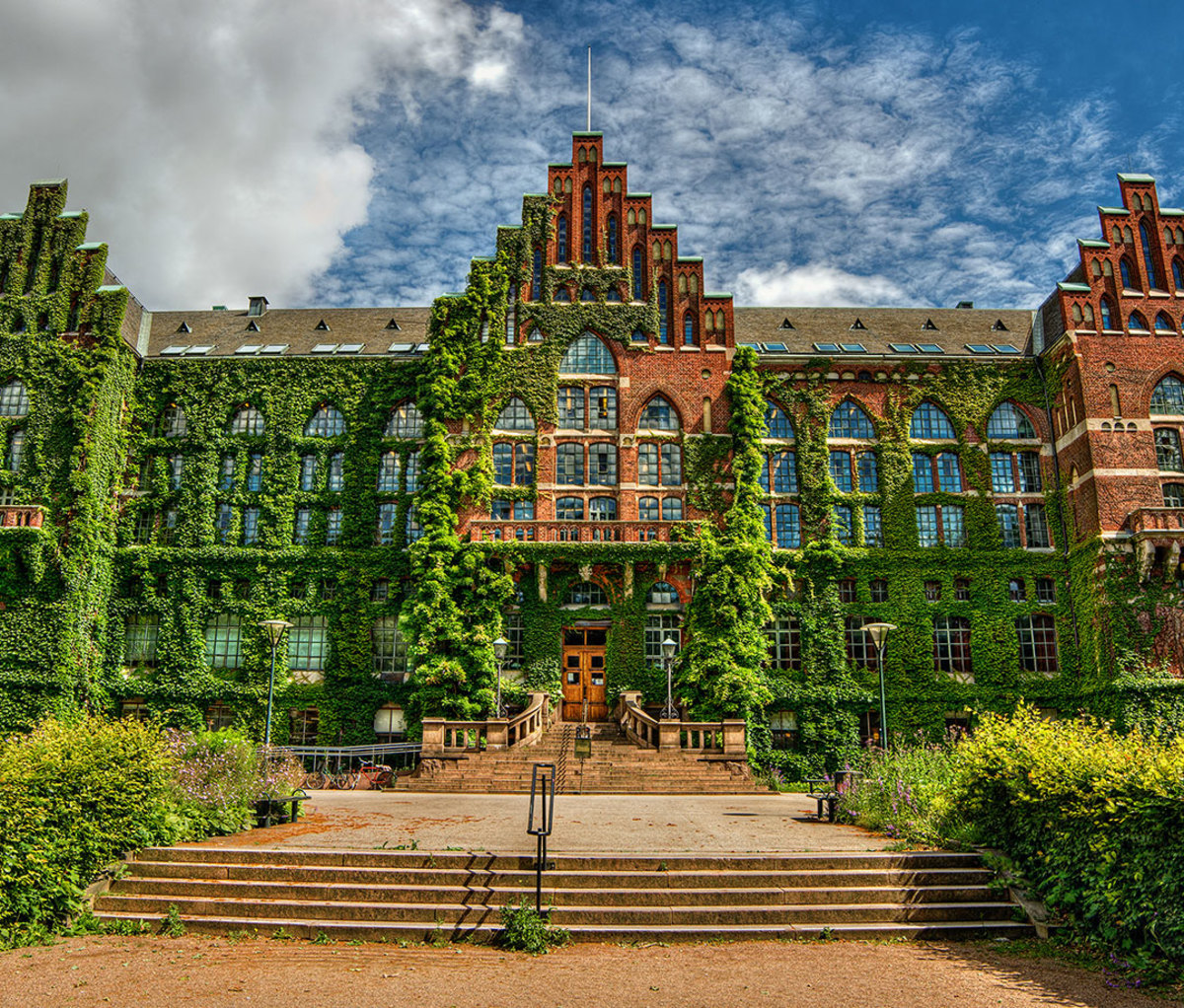 Facade of the university library in Lund (Sweden)