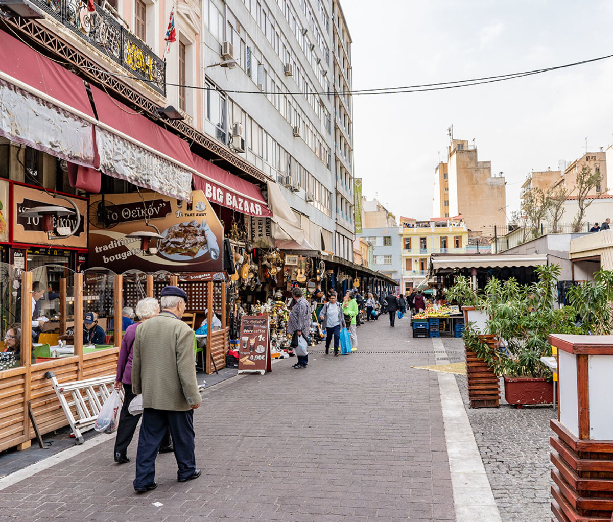 The Psyri neighborhood in Athens, where shops, bars, and clubs line the streets