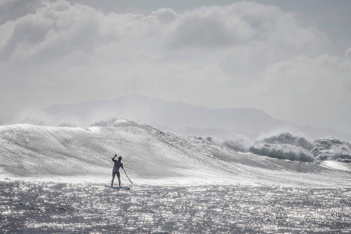 Waves of this size will drag anyone a long way.