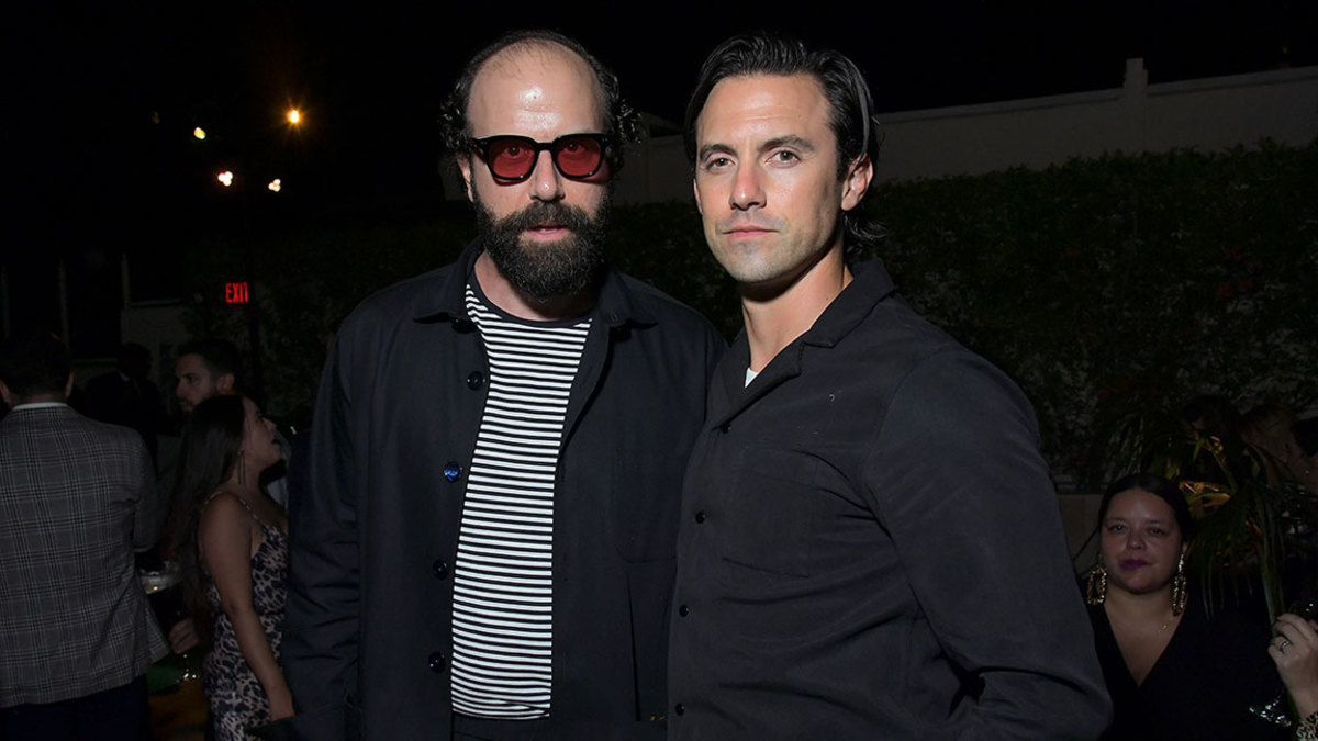 Audi Celebrates the 71st Emmys Description: LOS ANGELES, CALIFORNIA - SEPTEMBER 19: (L-R) Brett Gelman and Milo Ventimiglia attend the Audi pre-Emmy celebration at Sunset Tower in Hollywood on Thursday, September 19, 2019. (Photo by Charley Gallay/Getty Images for Audi)