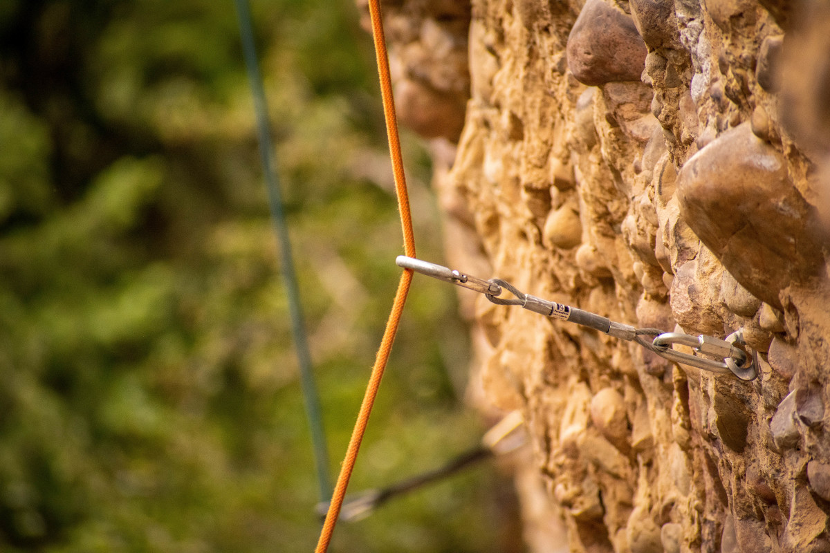 Quickdraws and rope