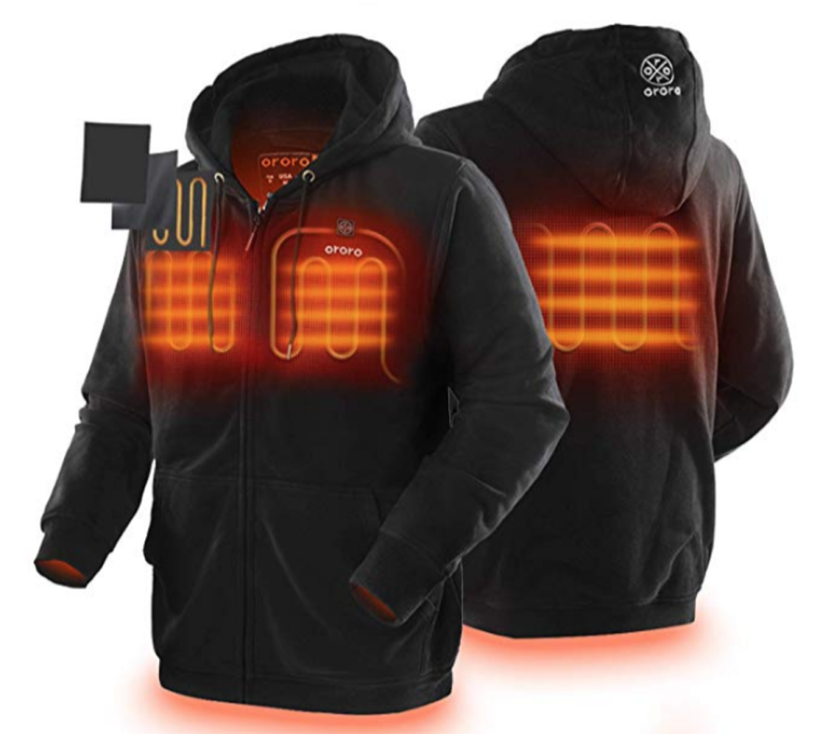 ORORO Unisex Heated Hoodie with Battery Pack