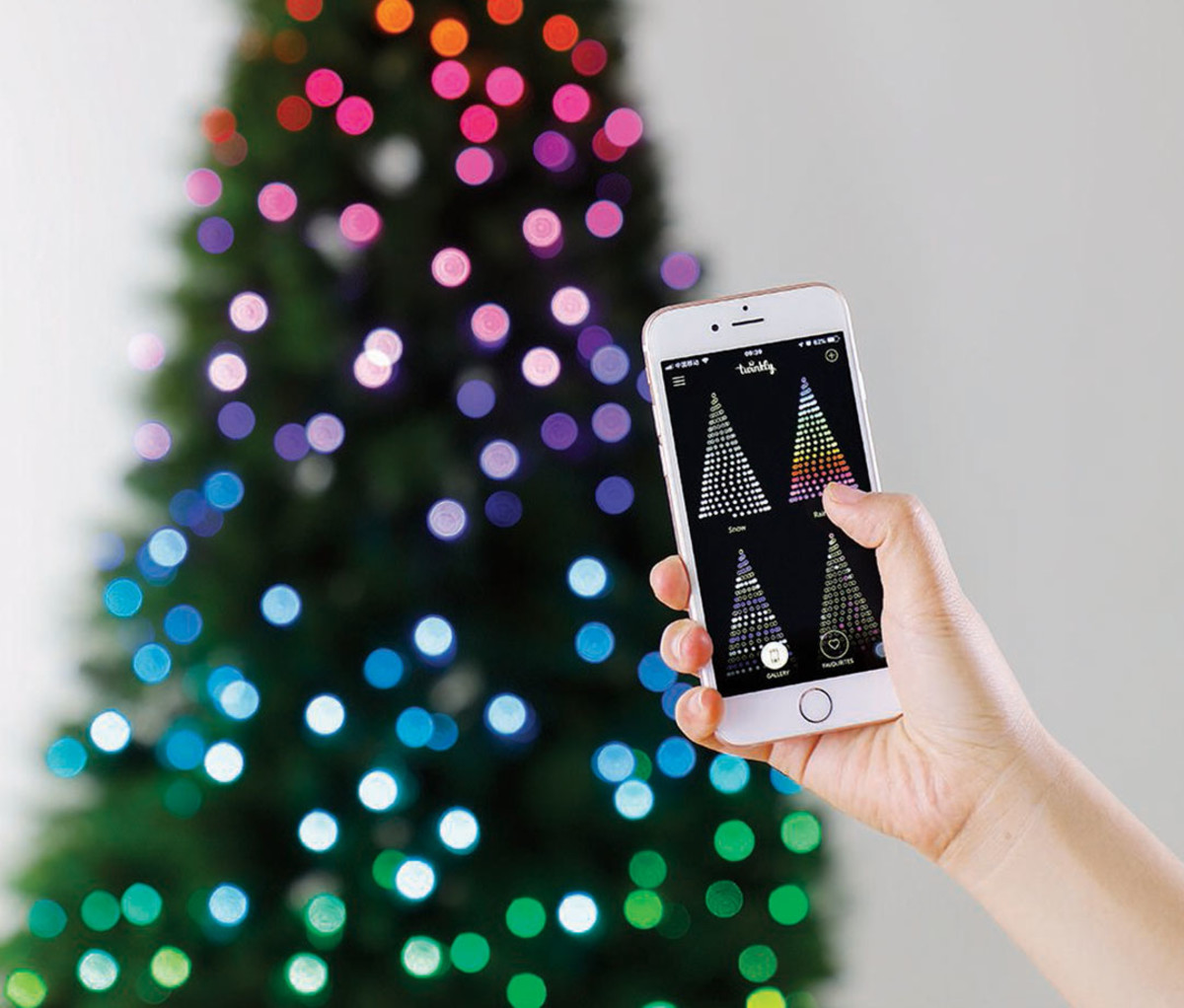 Twinkly 7.5 ft. Pre-Lit LED Swiss Mountain Spruce Christmas Tree with the Twinkly app