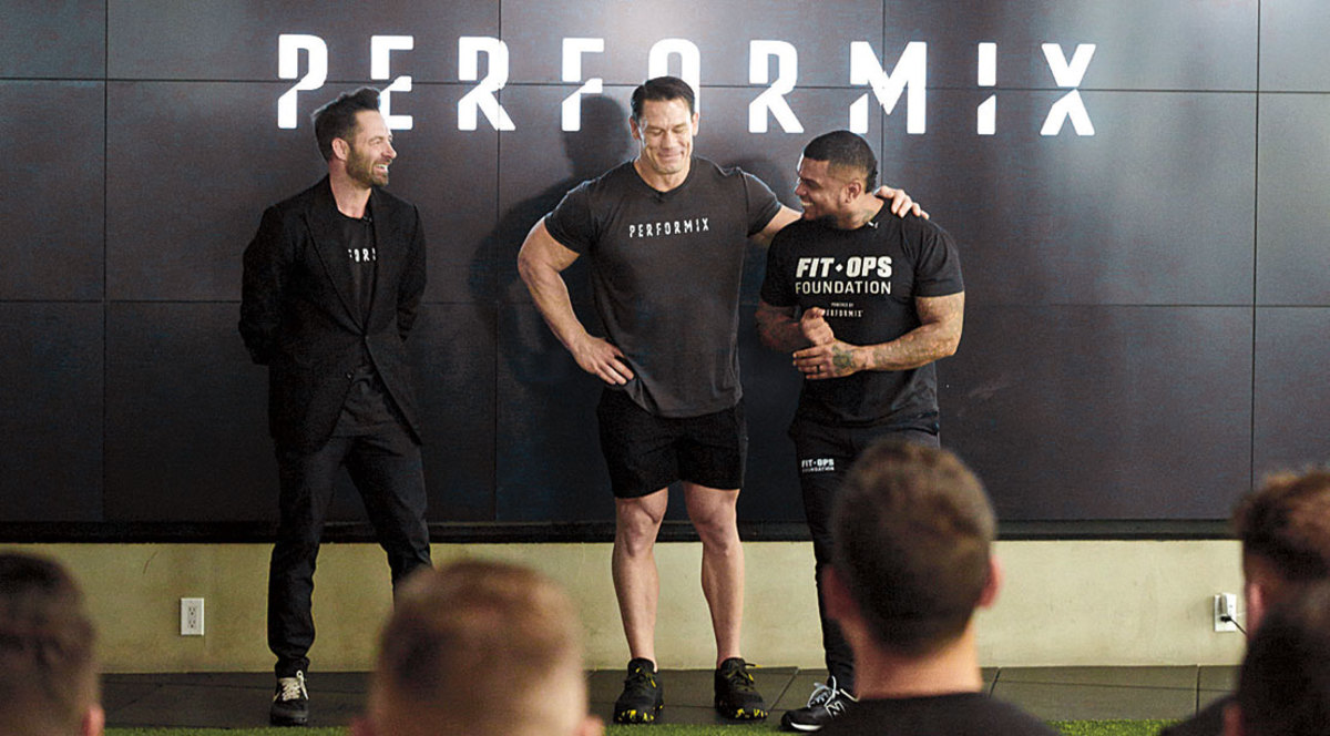 Matt Hesse with John Cena and FitOps Athletes