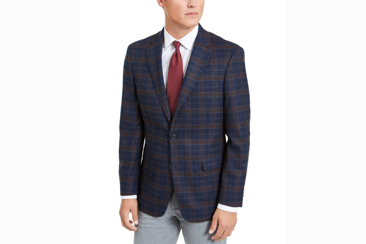 burgundy plaid sport coat