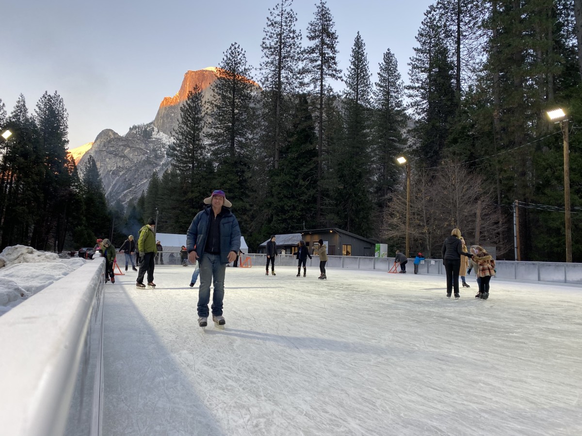 ice skating in Yosemite