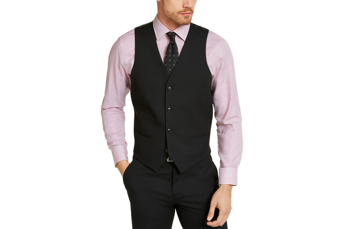 Alfani Slim-Fit Stretch Black Solid Suit
