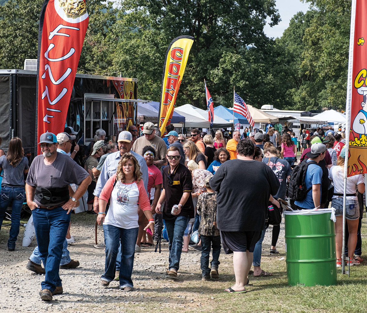 A crowd gathers for a Sasquatch-centric weekend.