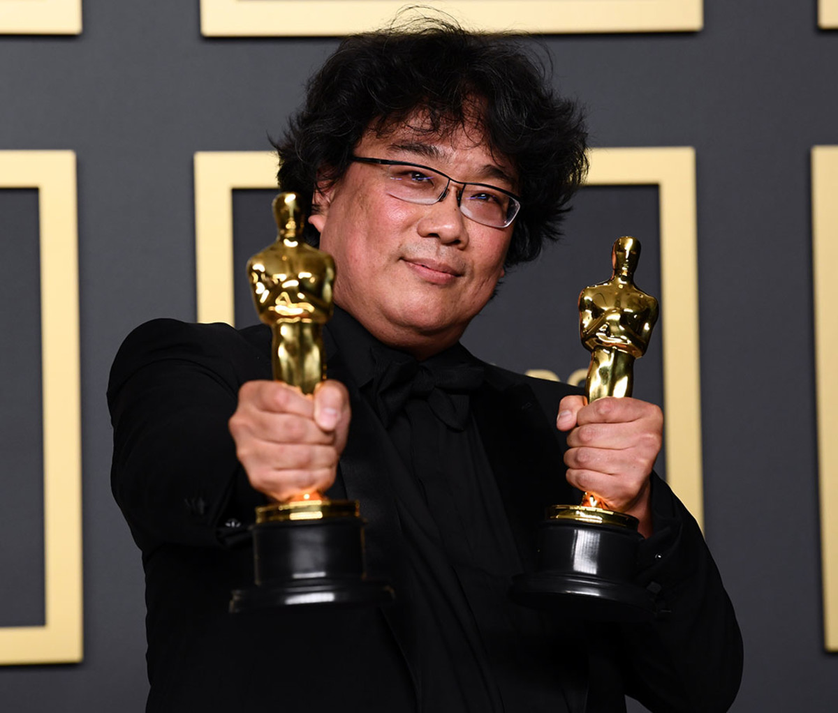 Writer-director Bong Joon-ho backstage at the 92nd Academy Awards