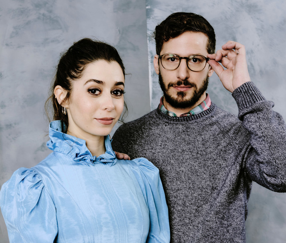 Cristin Milioti and Andy Samberg, the stars of "Palm Springs," at the Sundance Film Festival in 2020