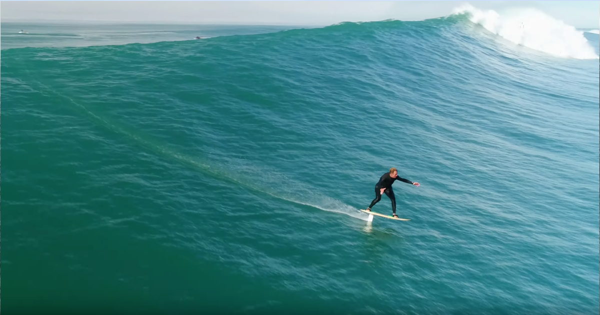 Laird Hamilton and Crew Surf Massive Waves at Nazaré on Foil Boards