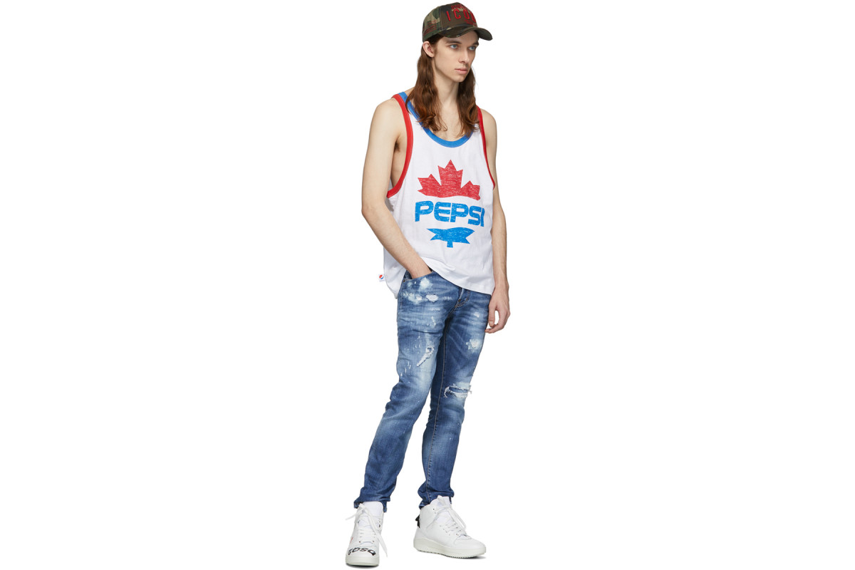 Dsquared2 White Pepsi Edition Cool Fit Tank Top