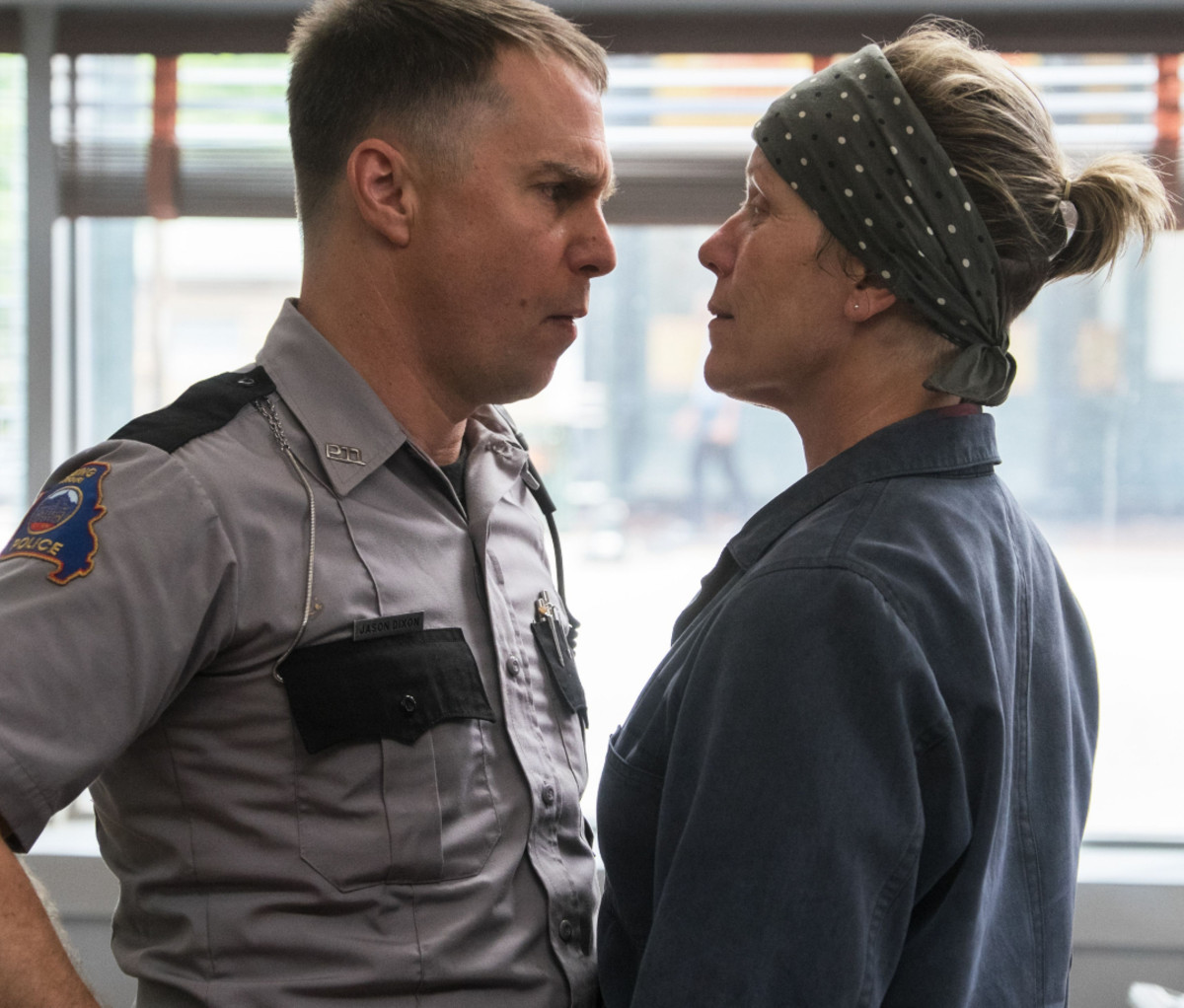 With Frances McDormand in "Three Billboards Outside Ebbing, Missouri."