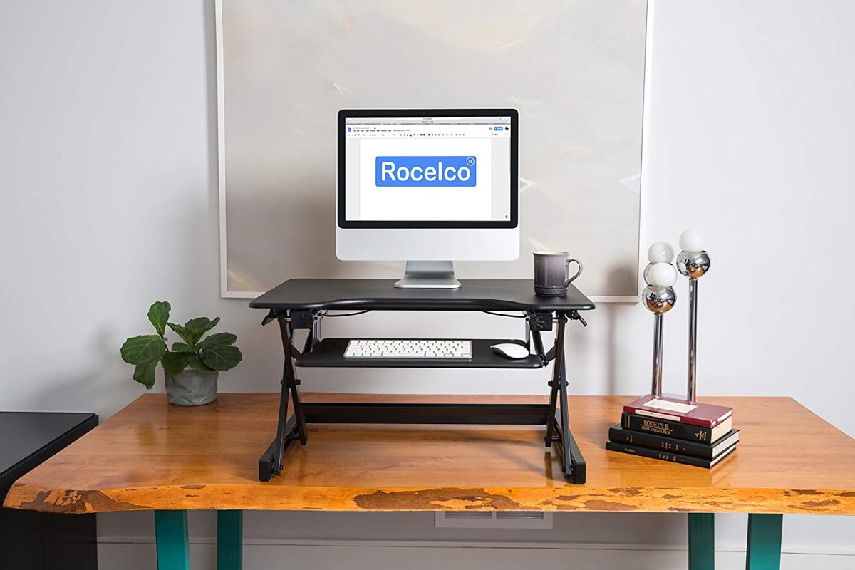 Rocelco 32” Height Adjustable Standing Desk Converter