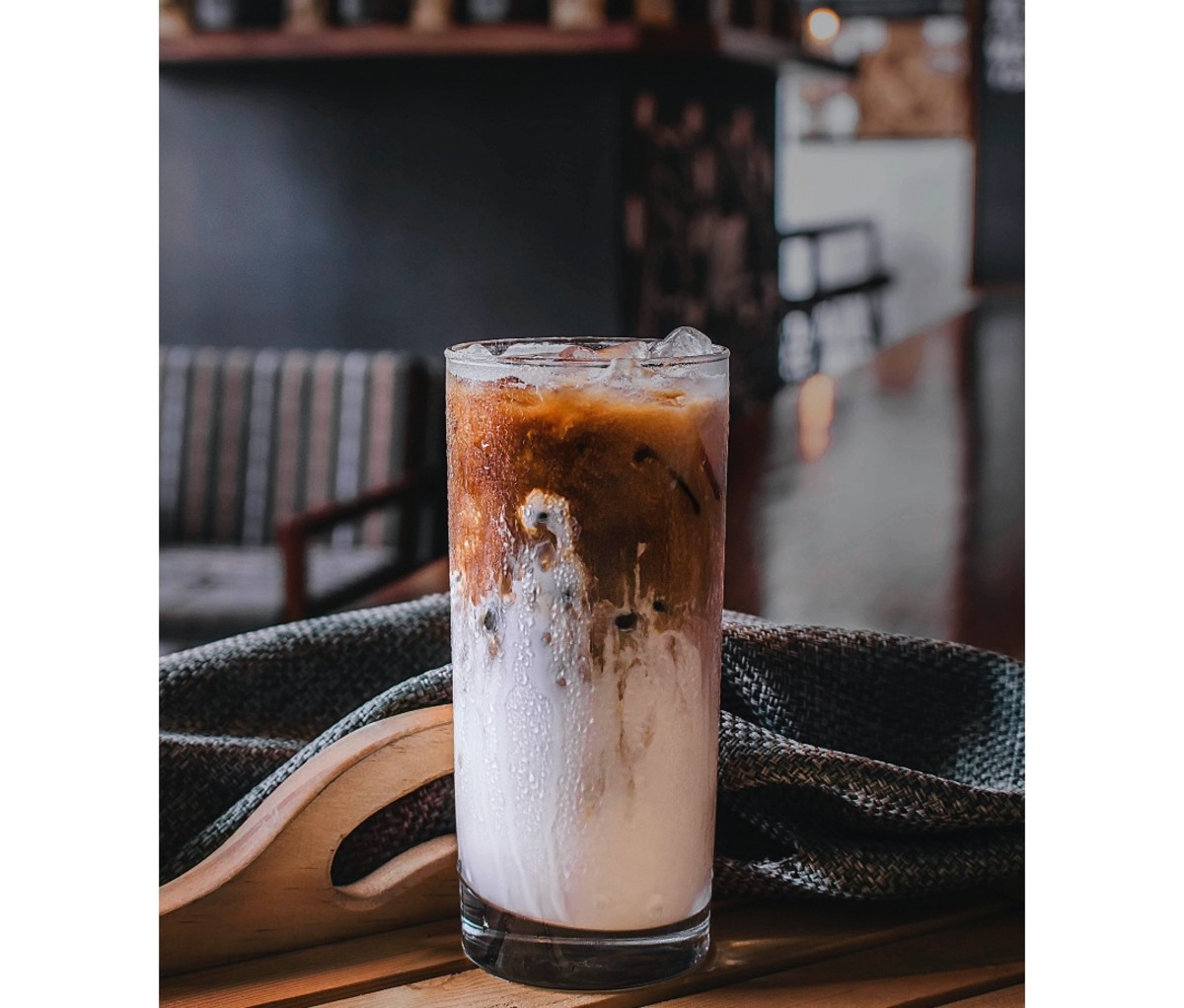 Glass of cold brew with milk