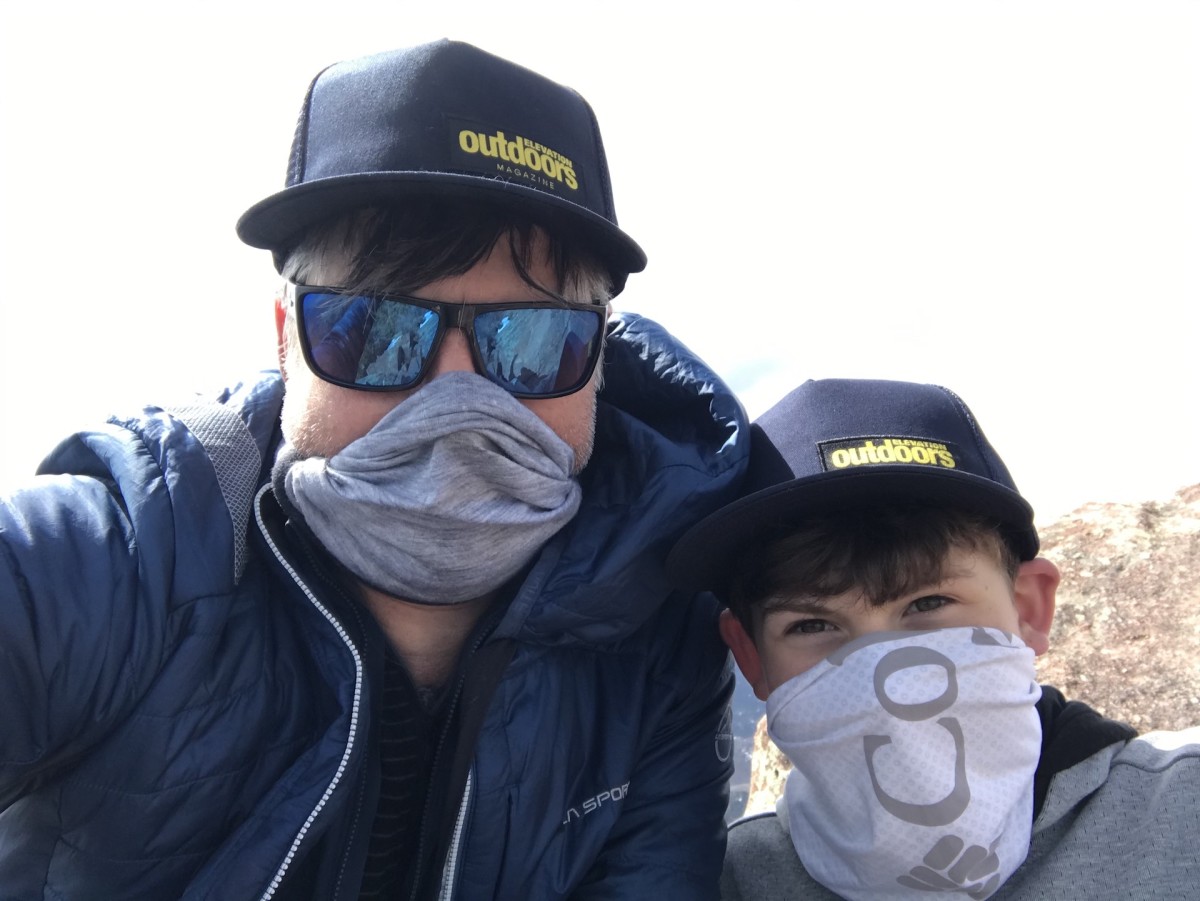 outdoor dad with covid mask