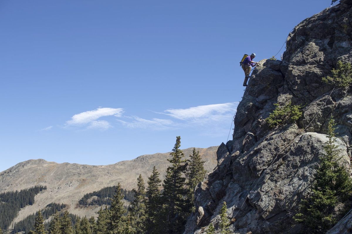 Taos Ski Valley Via Ferrata climb