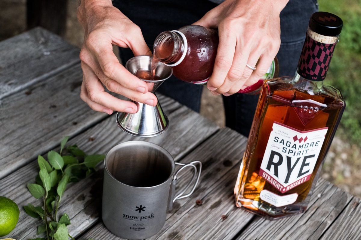 How to pack a camp mini-bar rye picnic