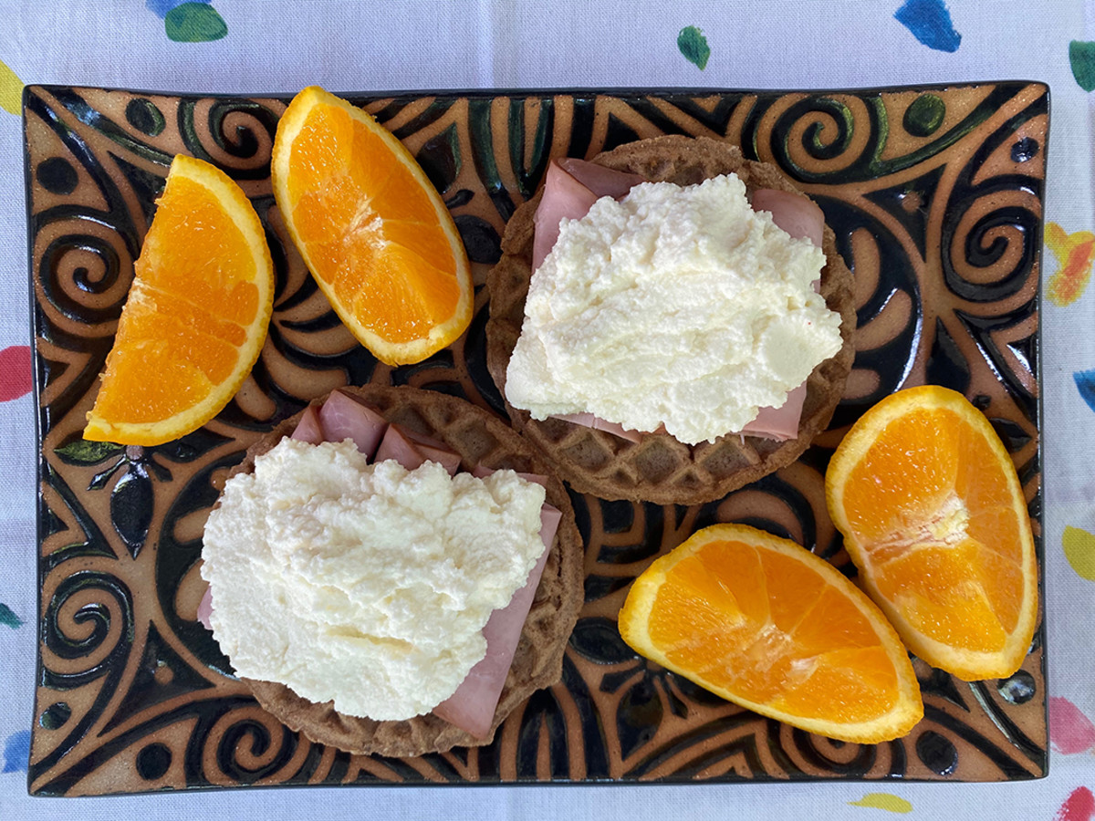 Waffles with Ham and Ricotta