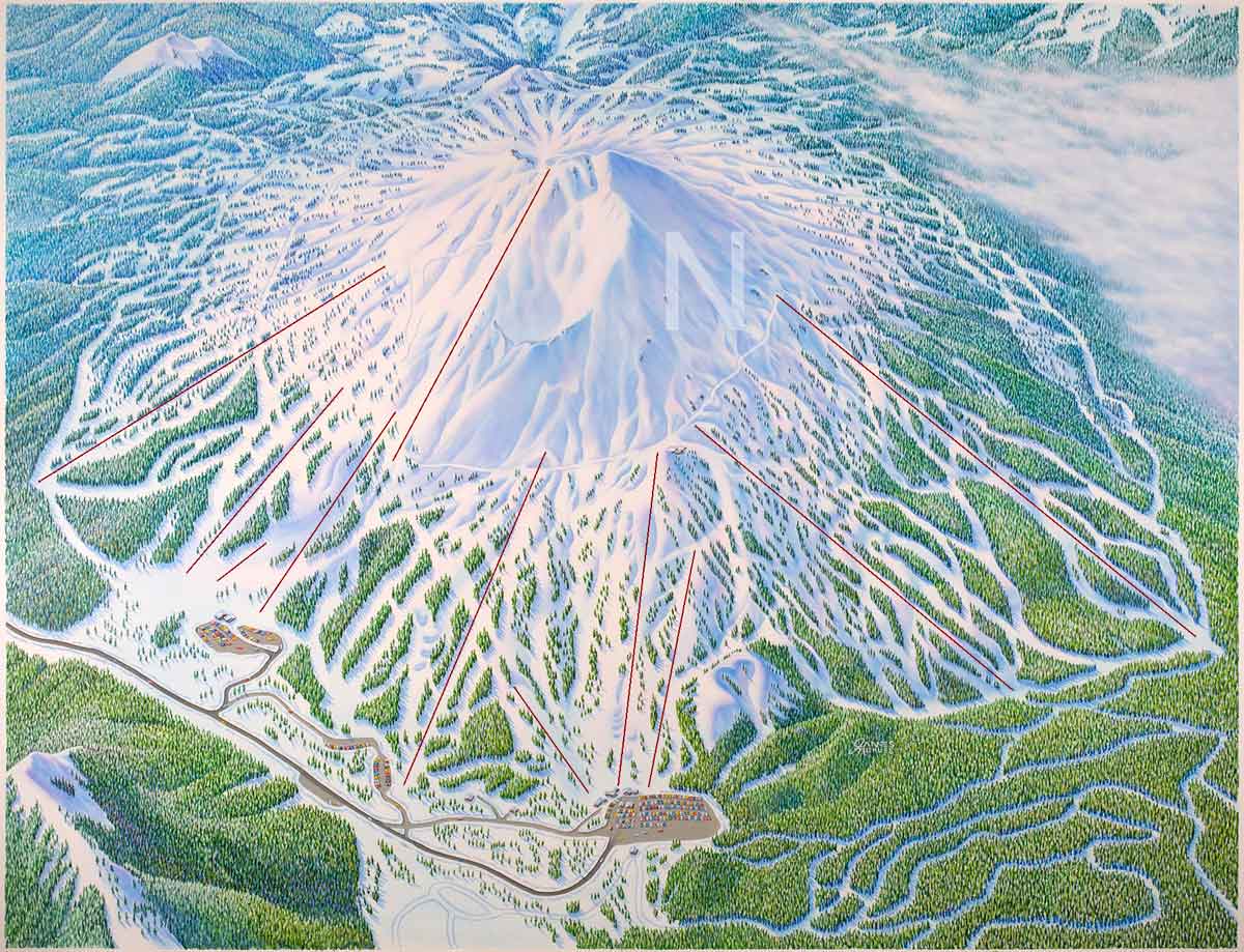 James Niehues ski area painting Mount Bachelor