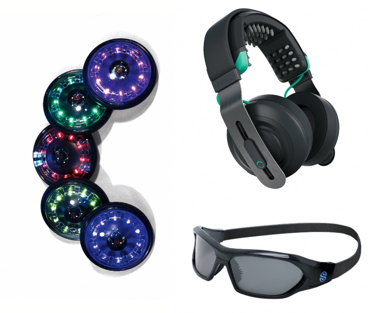 Clockwise from left: FitLight Trainer Halo Sport 2 Senaptec Strobe