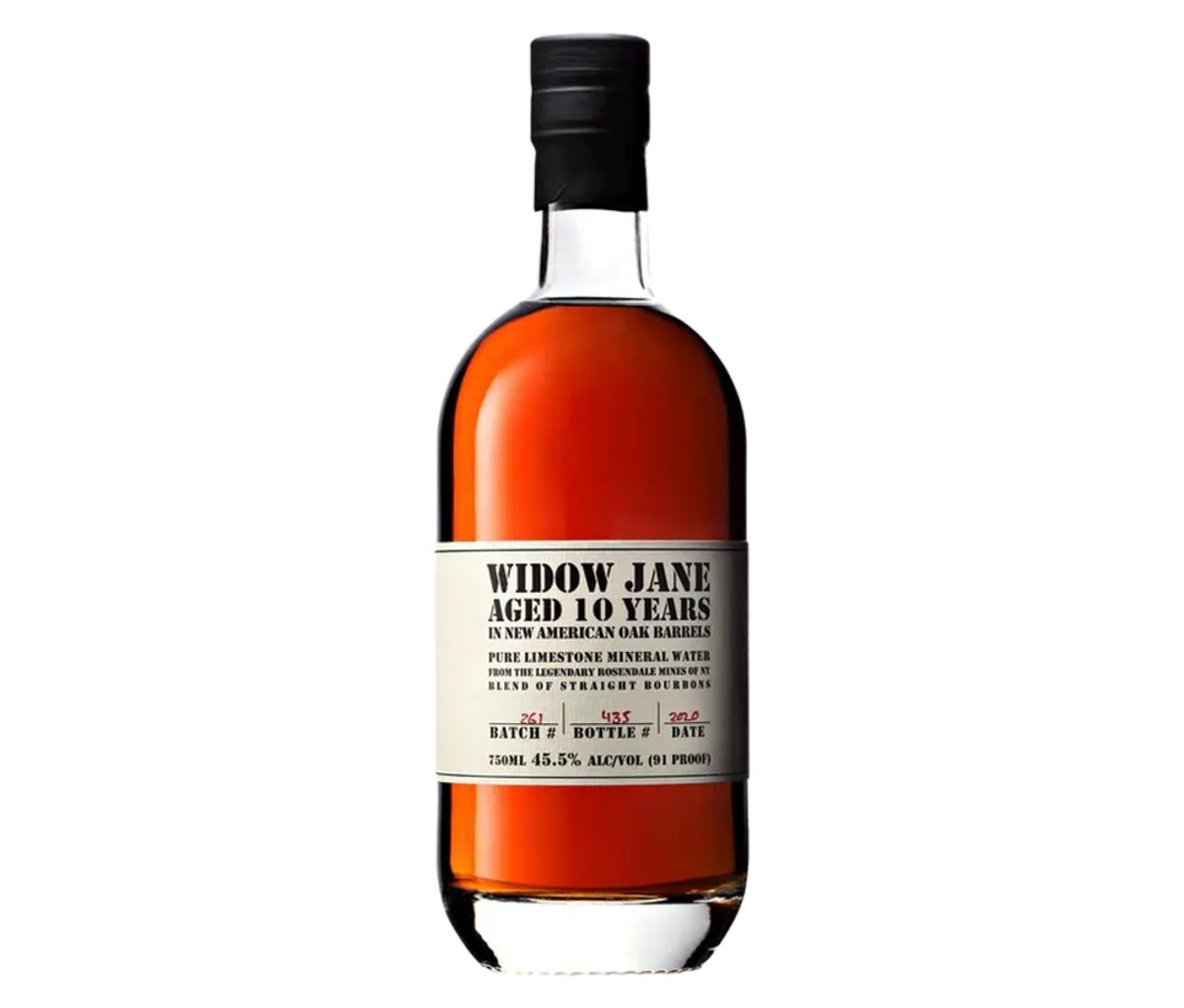 A bottle of Widow Jane 10-Year Bourbon